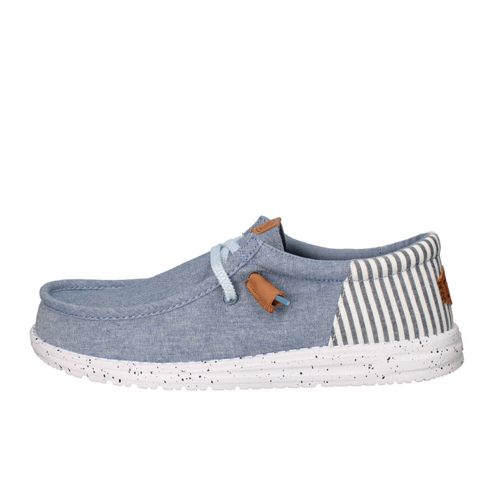 HEY DUDE MOCASSINO  WALLY FUNK NU PREP BLU JEAS E BIANCO E BLU