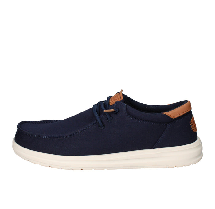 HEY DUDE MOCASSINO  PAUL CANVAS BLU