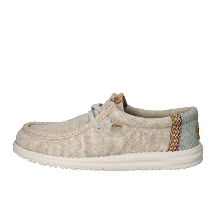 HEY DUDE MOCASSINO  WALLY JUTE STONE GREY ICEBERG GREEN