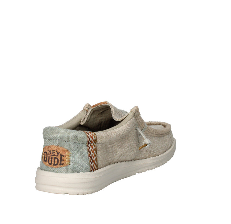 HEY DUDE MOCASSINO  WALLY JUTE STONE GREY ICEBERG GREEN