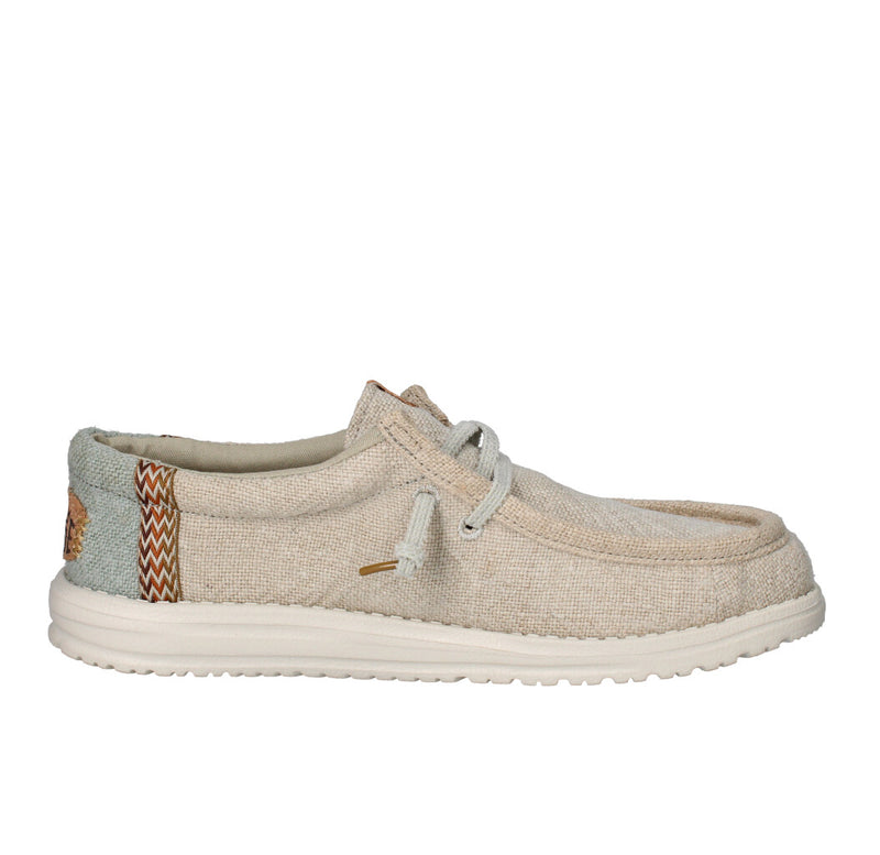 HEY DUDE MOCASSINO  WALLY JUTE STONE GREY ICEBERG GREEN