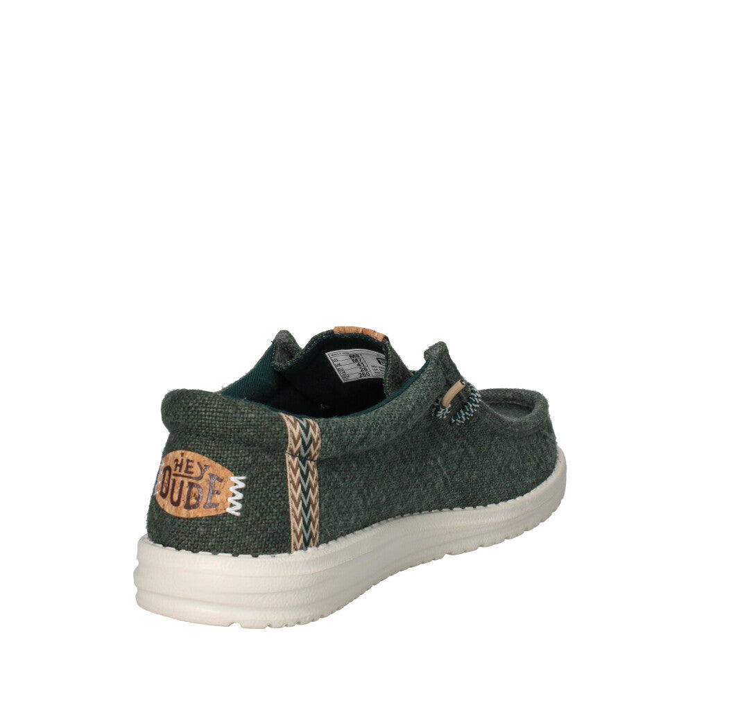 HEY DUDE MOCASSINO  WALLY JUTE SEA GREEN