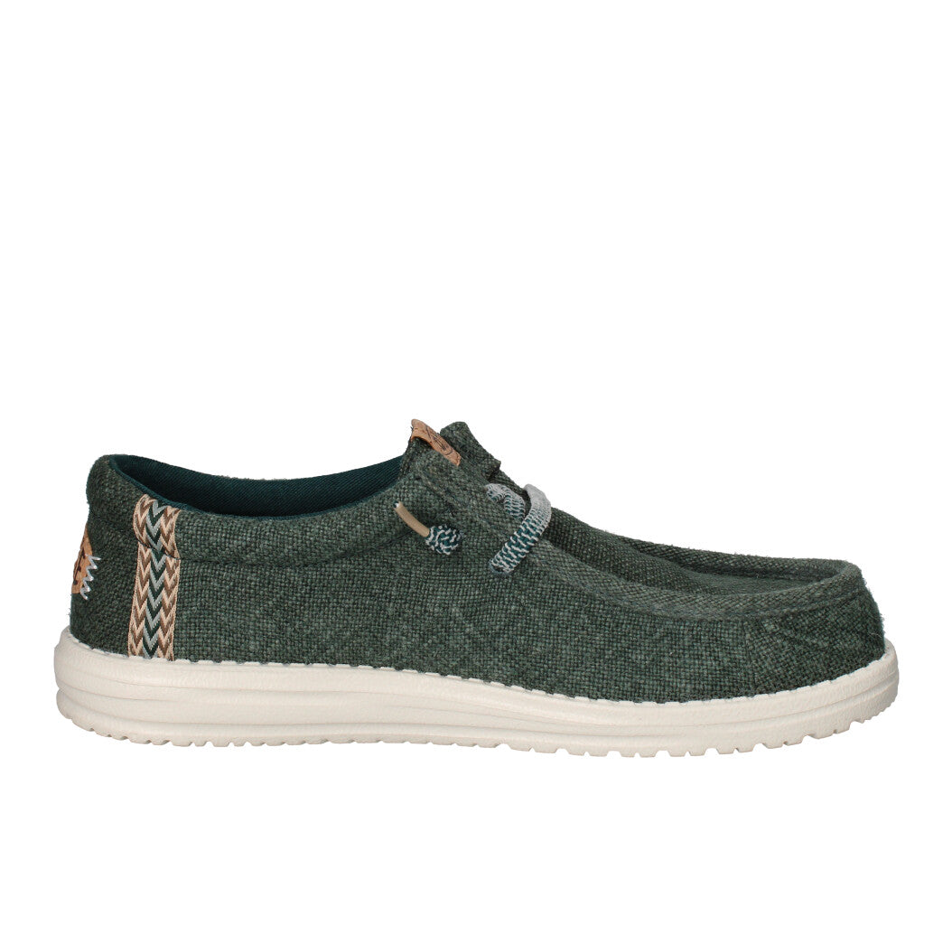 HEY DUDE MOCASSINO  WALLY JUTE SEA GREEN