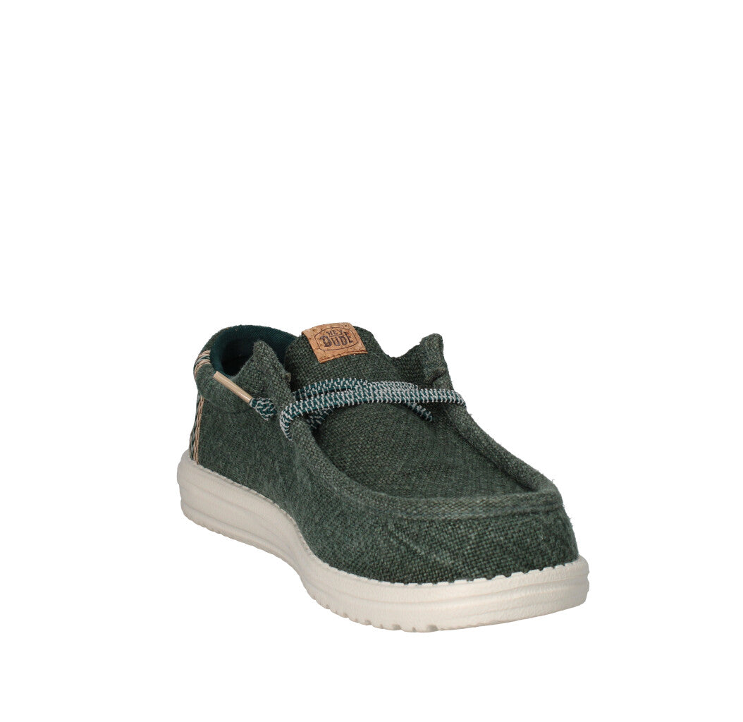 HEY DUDE MOCASSINO  WALLY JUTE SEA GREEN