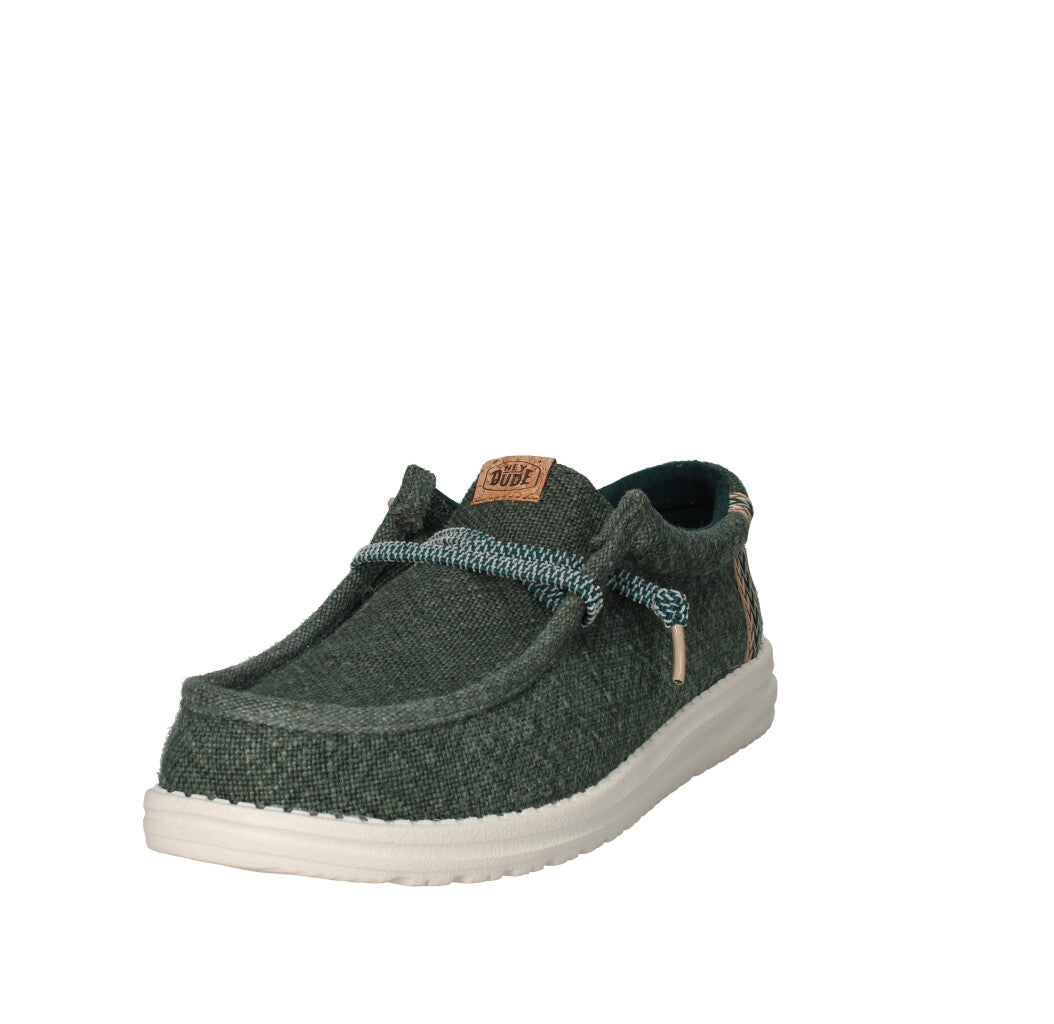 HEY DUDE MOCASSINO  WALLY JUTE SEA GREEN