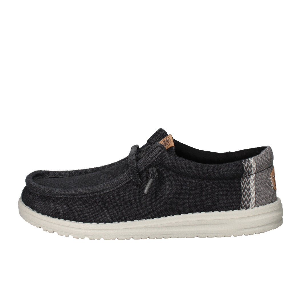 HEY DUDE MOCASSINO  WALLY JUTE NERO GRIGIO