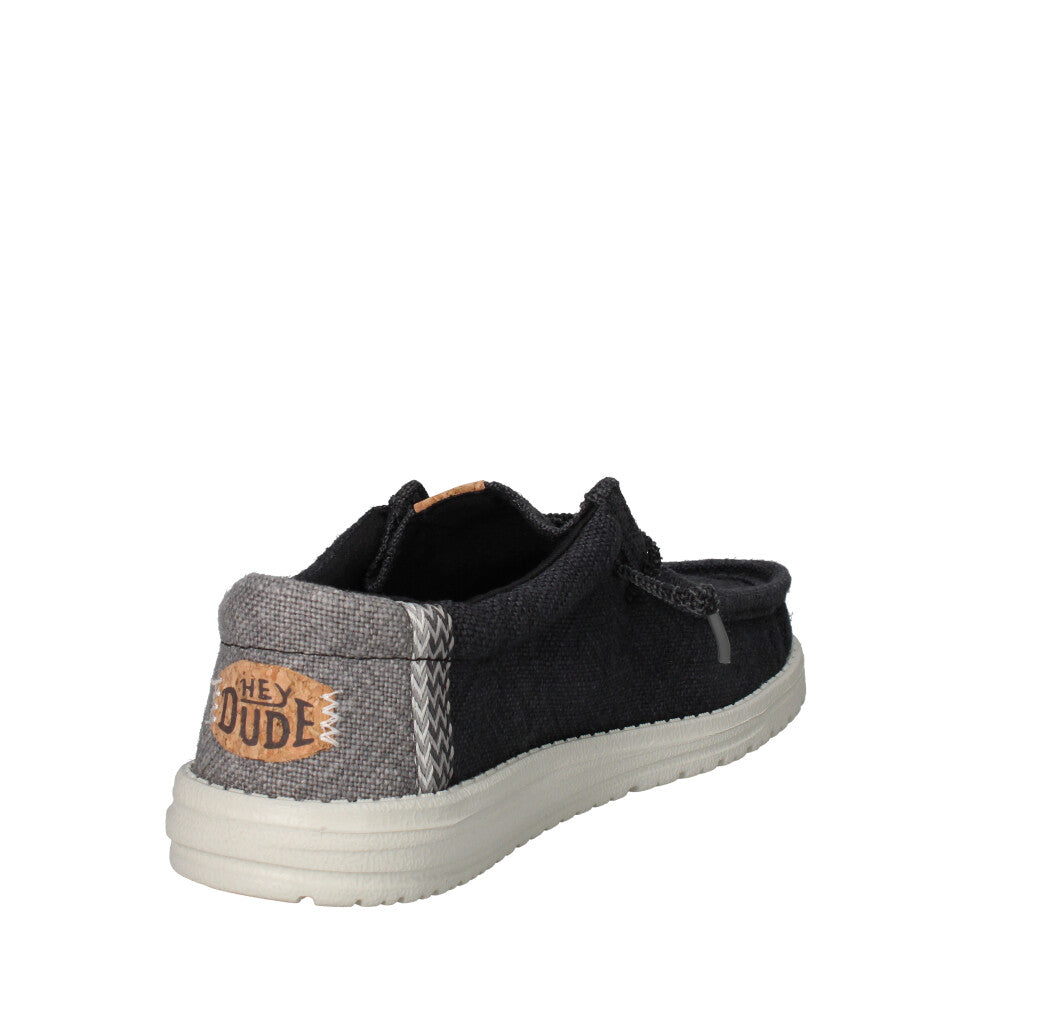 HEY DUDE MOCASSINO  WALLY JUTE NERO GRIGIO
