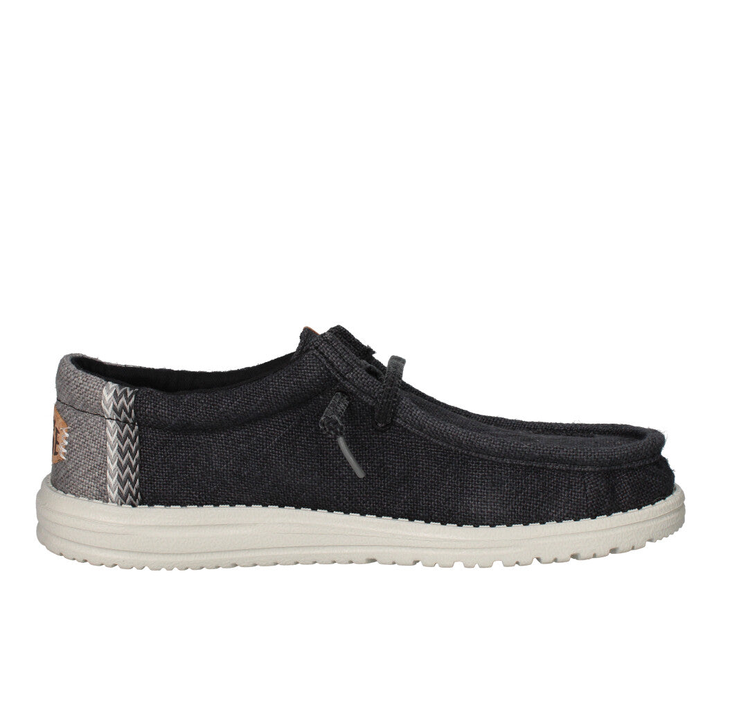 HEY DUDE MOCASSINO  WALLY JUTE NERO GRIGIO