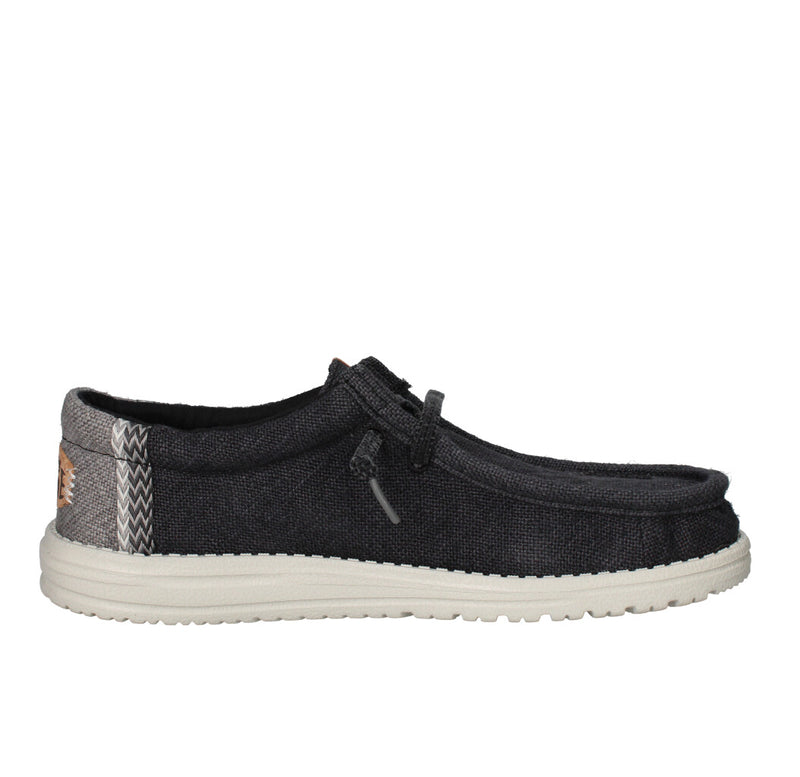 HEY DUDE MOCASSINO  WALLY JUTE NERO GRIGIO