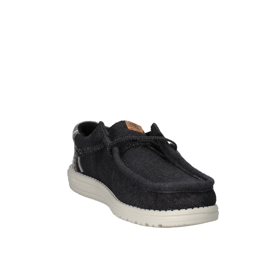 HEY DUDE MOCASSINO  WALLY JUTE NERO GRIGIO