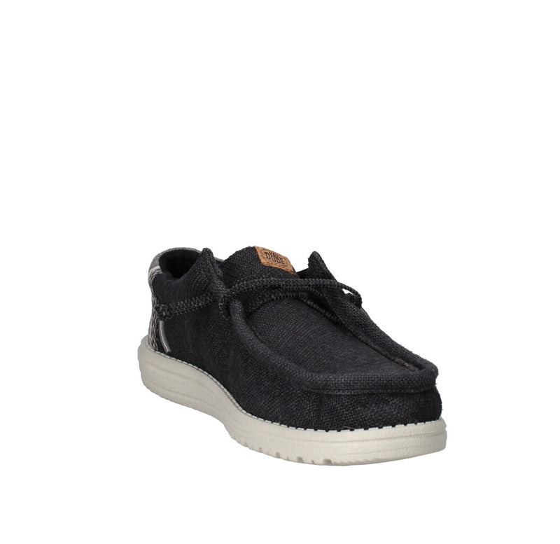 HEY DUDE MOCASSINO  WALLY JUTE NERO GRIGIO