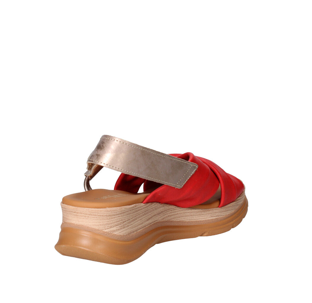 PAULA URBAN SANDALO Donna 24-416 ROSSO E CHAMPAGNE