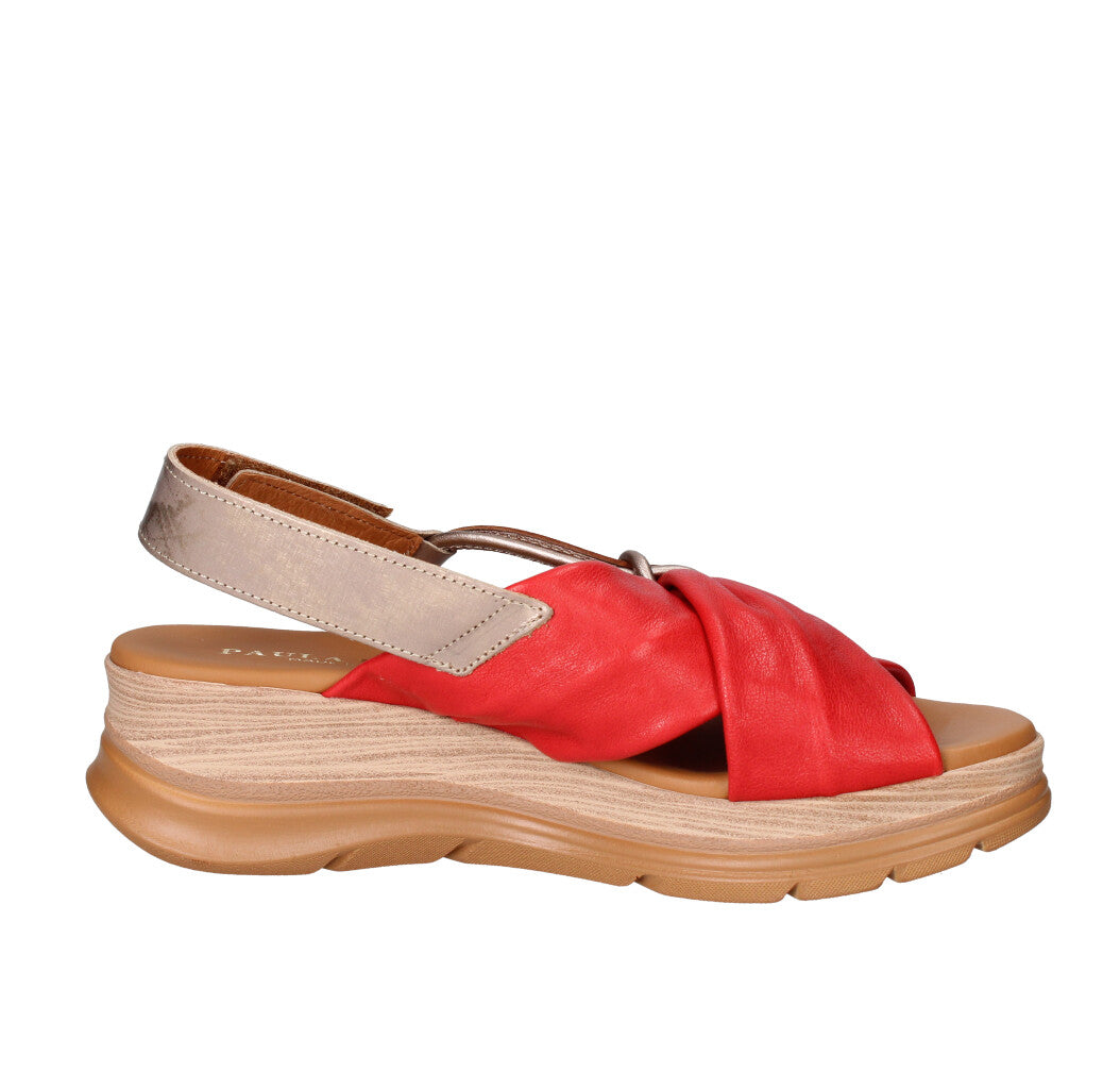 PAULA URBAN SANDALO Donna 24-416 ROSSO E CHAMPAGNE
