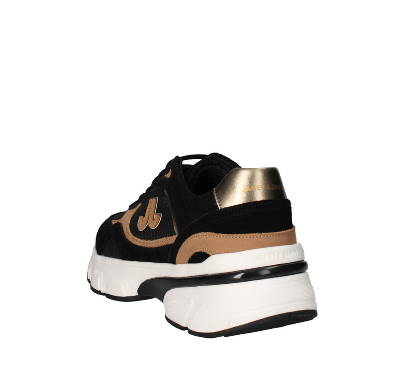 JANET & JANET SNEAKERS Donna J-441 NERO E CUOIO