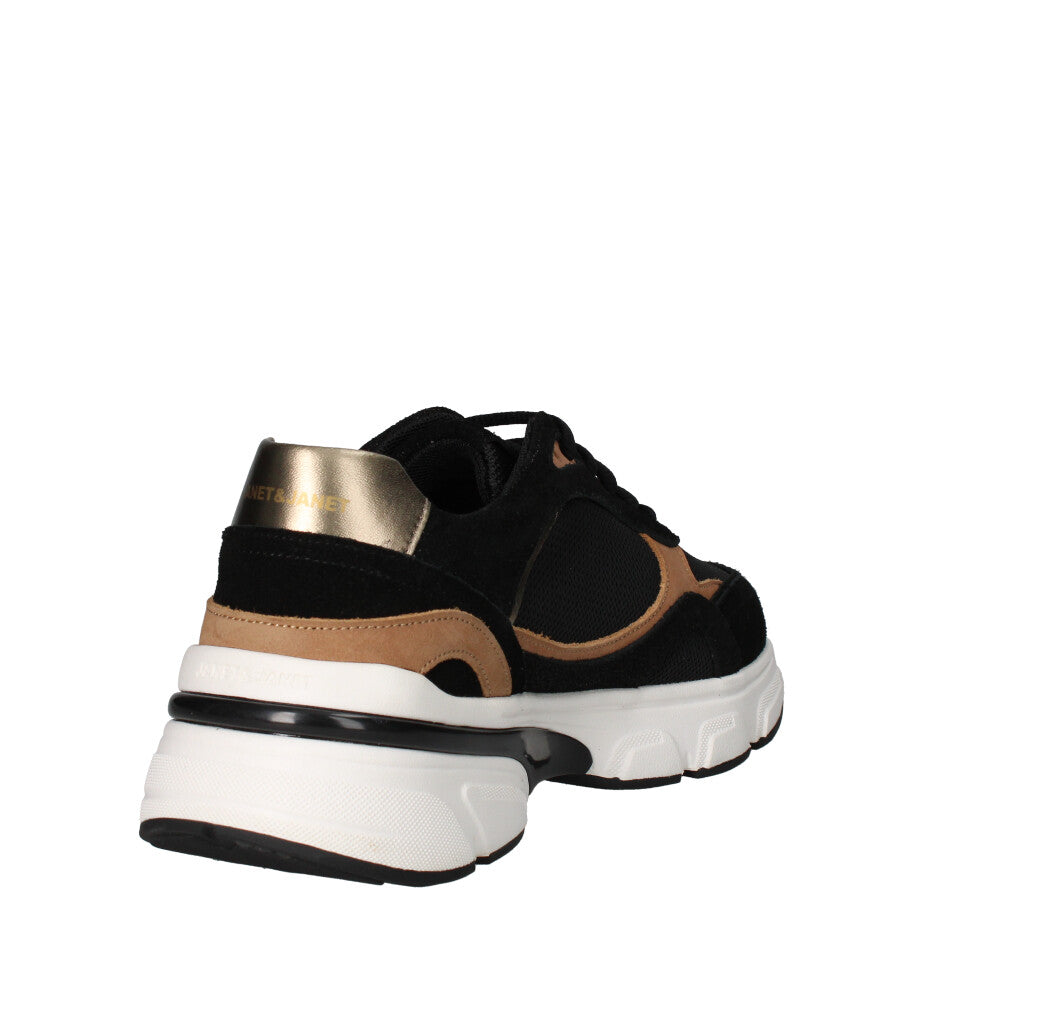 JANET & JANET SNEAKERS Donna J-441 NERO E CUOIO