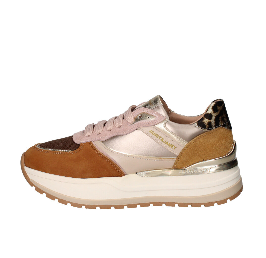 JANET & JANET SNEAKERS Donna J-411 CUOIO E ORO