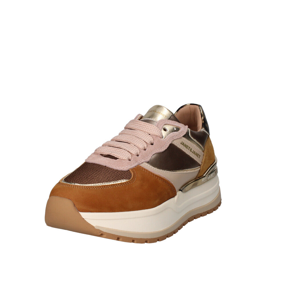 JANET & JANET SNEAKERS Donna J-411 CUOIO E ORO