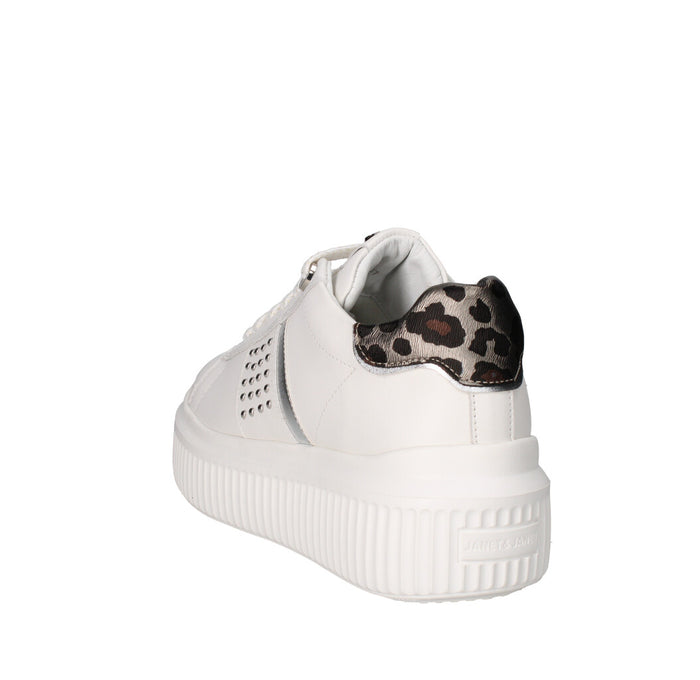 JANET & JANET SNEAKERS Donna J-400 BIANCO E SILVER