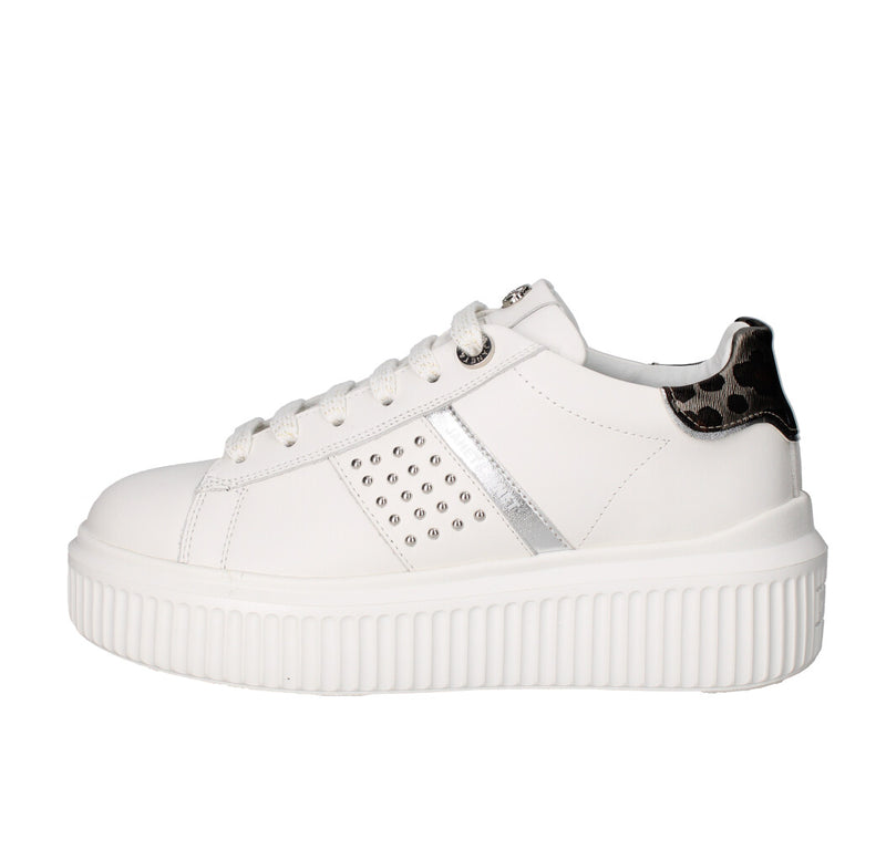 JANET & JANET SNEAKERS Donna J-400 BIANCO E SILVER