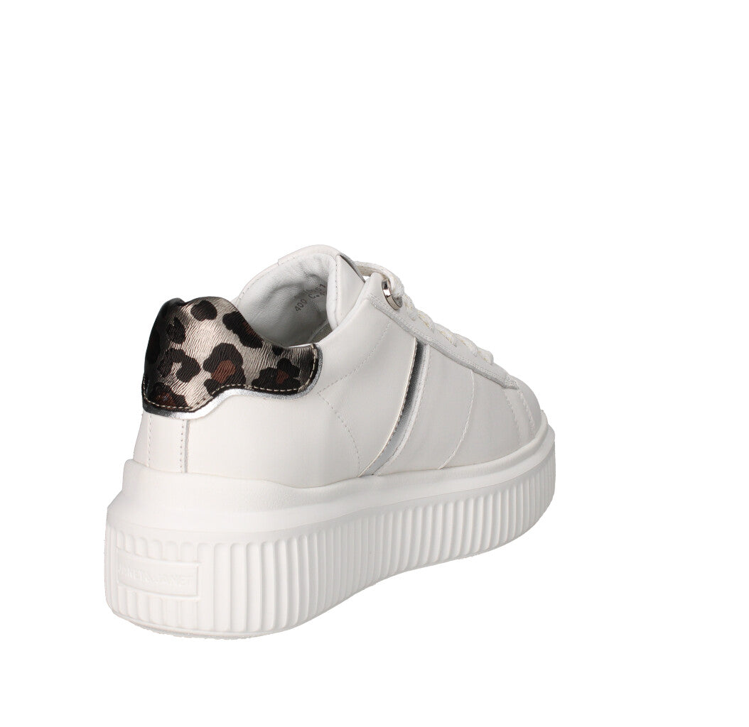 JANET & JANET SNEAKERS Donna J-400 BIANCO E SILVER
