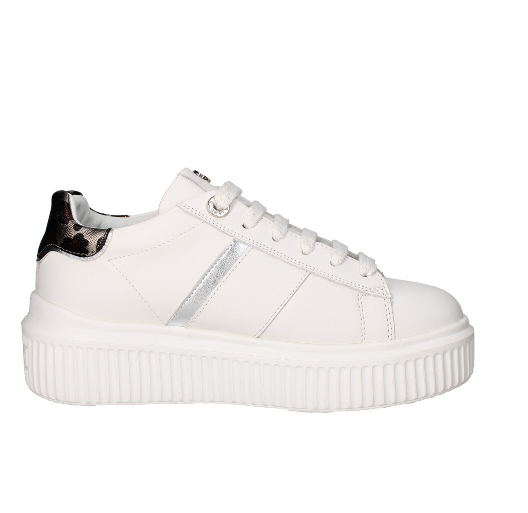 JANET & JANET SNEAKERS Donna J-400 BIANCO E SILVER