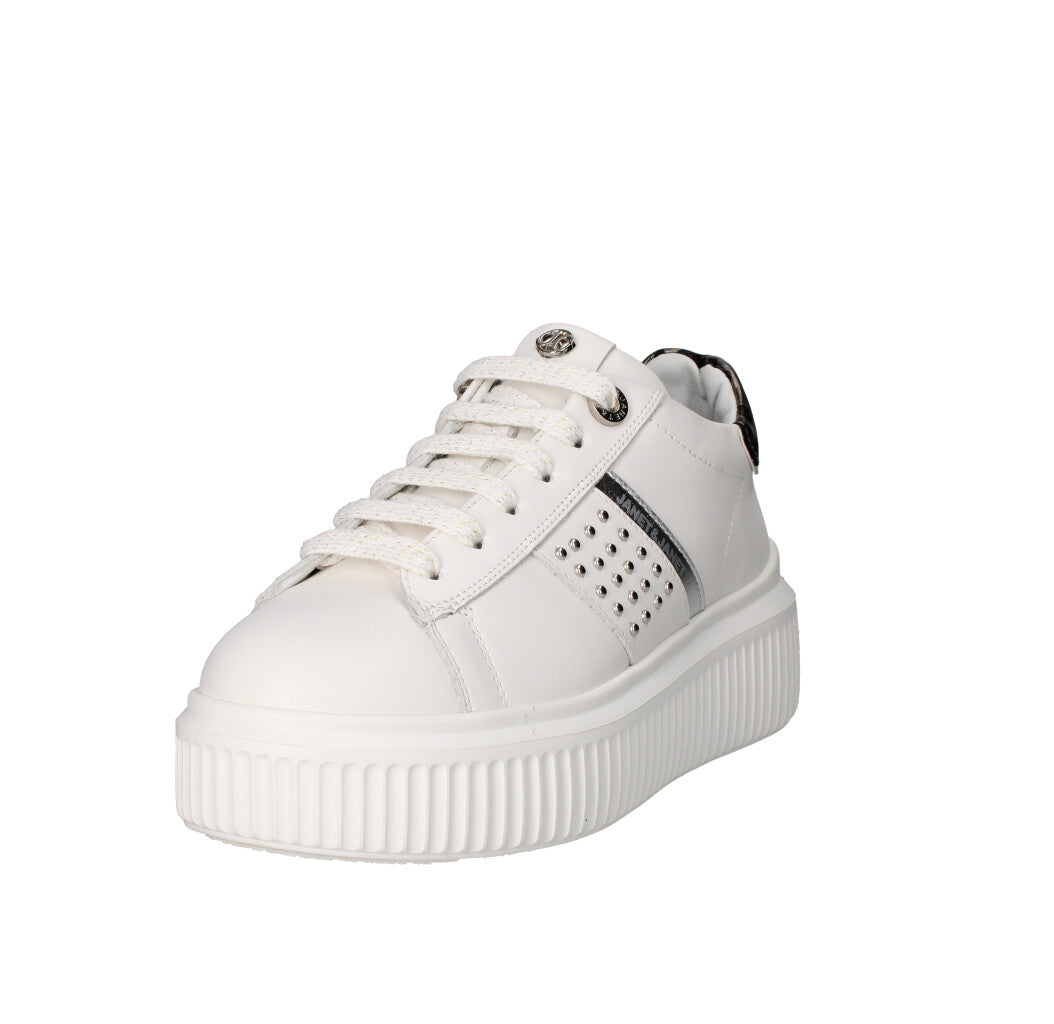 JANET & JANET SNEAKERS Donna J-400 BIANCO E SILVER