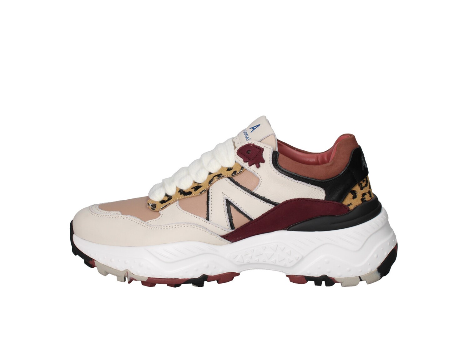 Accademia/72 Ac-040 Beige Cipria E Bordeaux Scarpe Donna Sneakers