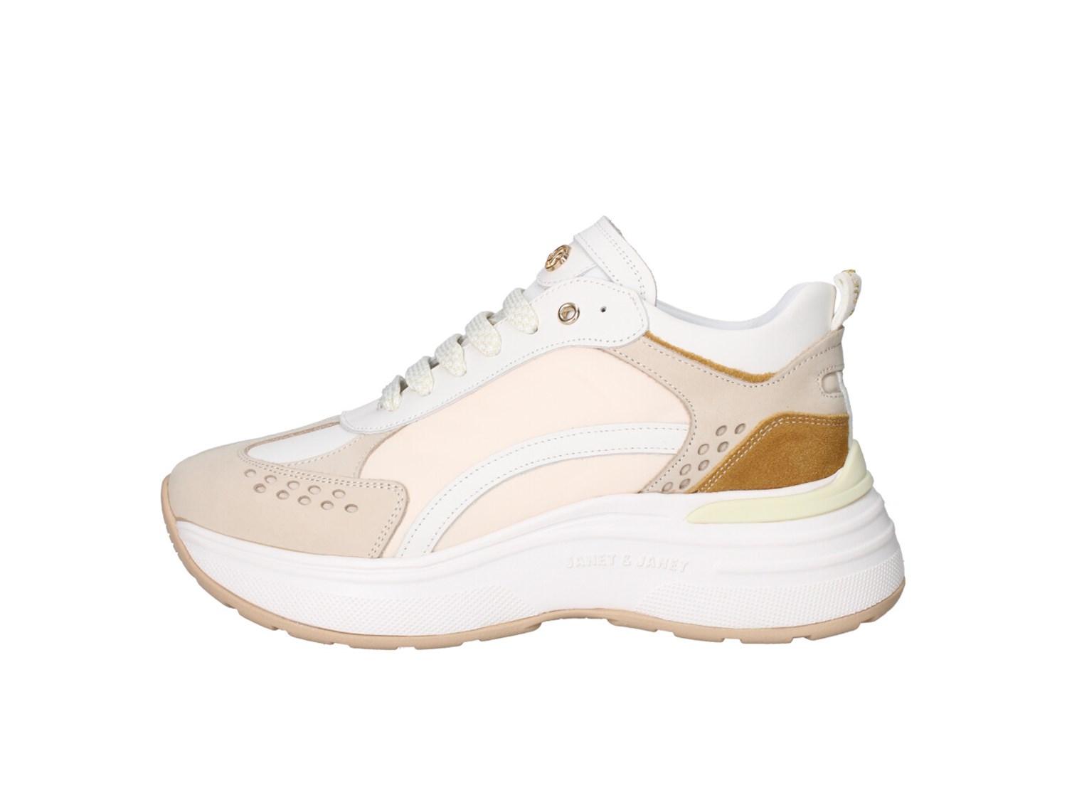 Janet & Janet J-062a Beige Nude E Senape Scarpe Donna Sneakers