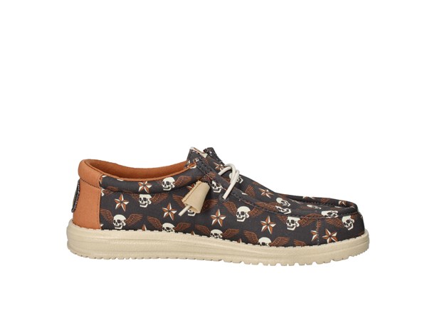 Hey Dude Wally Stars N Skulls Black/tan Disegno Teschi Scarpe Uomo Mocassino